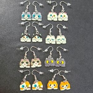 Handcrafted Adorable Cat Earrings